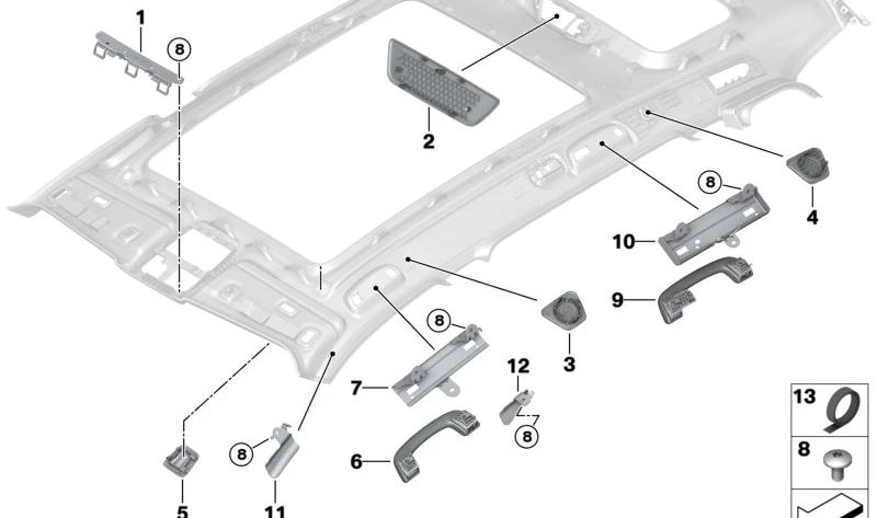 GRACHER CONSIONI ANTERIORE OEM 51449461507 per BMW G07. BMW originale.