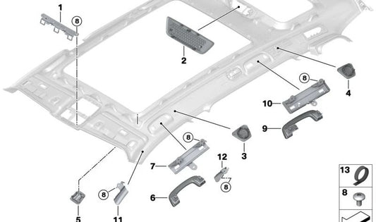 Suporte de corrimão dianteiro esquerdo para BMW X7 G07, G07N (OEM 51447451373). BMW original