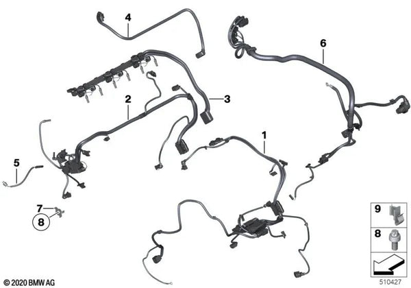 Arnés de cableado del motor del módulo de la transmisión para BMW Serie 2 F87, F87N (OEM 12537853460). Original BMW