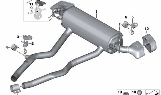 Embellecedor de tubo de escape cromado negro para BMW Z4 G29 (OEM 18308679183). Original BMW