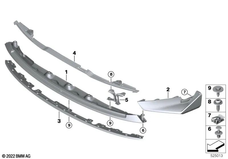 Travesaño inferior del parachoques delantero para BMW G80, G81, G82, G83 (OEM 51118071602). Original BMW