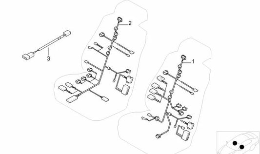 Kabelado Lado del Conductor para BMW Serie 5 E39, Serie 7 E38 (OEM 61126908583). Original BMW