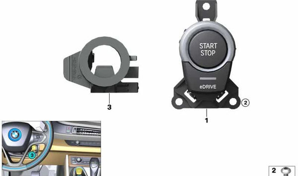 Botón Start/Stop OEM 61319158463 para BMW i8 (I12, I15). Original BMW.