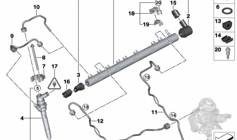 Einspritzventil für BMW E81, E82, E87N, E88, F07, F10, F11, F01, E84, E70N, E71 (OEM 13537805430). Original BMW