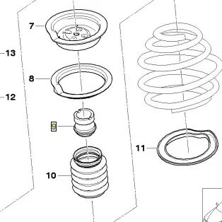 Additional shock absorber repair kit and protection tube for BMW 5 Series E39 (OEM 31302298908). Original BMW