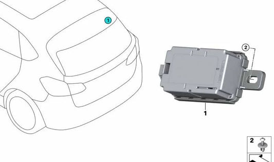 Remote Control Receiver for BMW F20, F21, F22, F23, F45, F46, F87, F30, F31, F34, F35, F80, F32, F33, F36, F82, F83, I01, I12, I15, F48, F39, F15, F85, F16, F86 and MINI F54, F55, F56, F57, F60 (OEM 61359626114). Genuine BMW