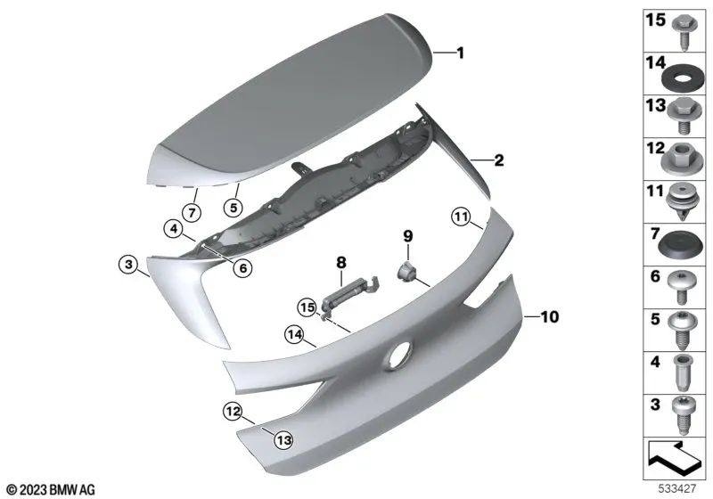 Tornillo de lente con borde para varios modelos/series de BMW, MINI, BMW Motorrad (OEM 07147187828). Original BMW.