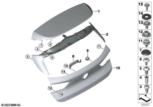 Heckklappenspoiler für BMW X2 F39 (OEM 51627423862). Original BMW