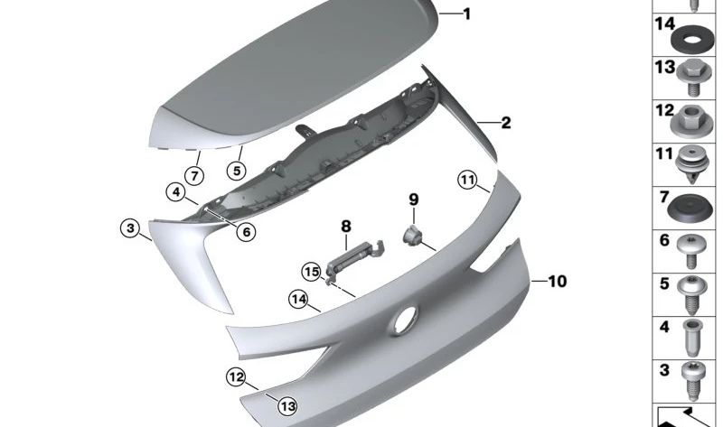 Tuerca remachada plana OEM 07149174618 para BMW F45, F46, U06, F07, F10, F11, F18, F06, F12, F13, F02, F48, F49, F39, G01, G08, F97, G05, G18, F95, G07, I20. Original BMW.