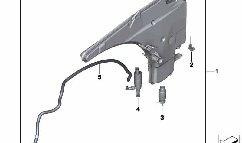 Depósito del sistema de lavado de parabrisas para BMW E82 (OEM 61668051957). Original BMW.