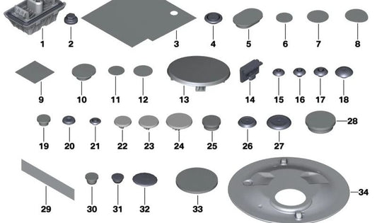 OEM 5171746434 Tampa da coluna de direção para BMW G42, G87, G20, G21, G28, G80, G81, G22, G23, G26, G82, G83, G29. BMW original.