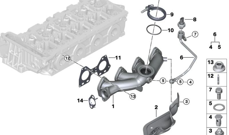 Placa de Protección Térmica para BMW Serie 2 F45, F46, X1 F48, X2 F39, MINI F54, F55, F56, F57, F60 (OEM 11628571895). Original BMW