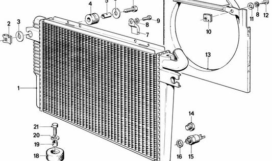 Radiador de Refrigerante para BMW Serie 7 E23 (OEM 17111153063). Original BMW