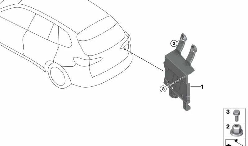 Soporte para Unidad de Control de Potencia (PCU) OEM 61426819625 para BMW G05, F95, G06, F96, G07. Original BMW.