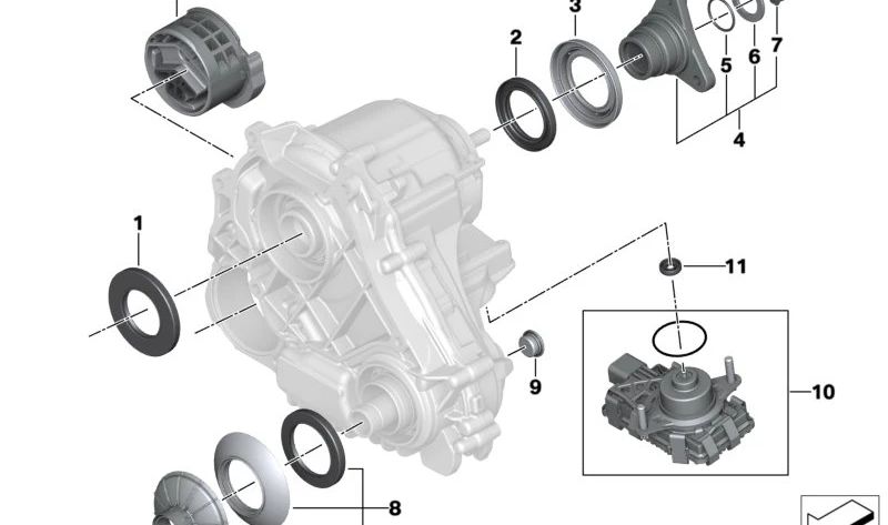 Soporte de caja de cambios OEM 22326860537 para BMW G42, G20, G21, G28, G22, G23, G26, G30, G31, G38, G01, G08, G02, G05, G18, G06. Original BMW.