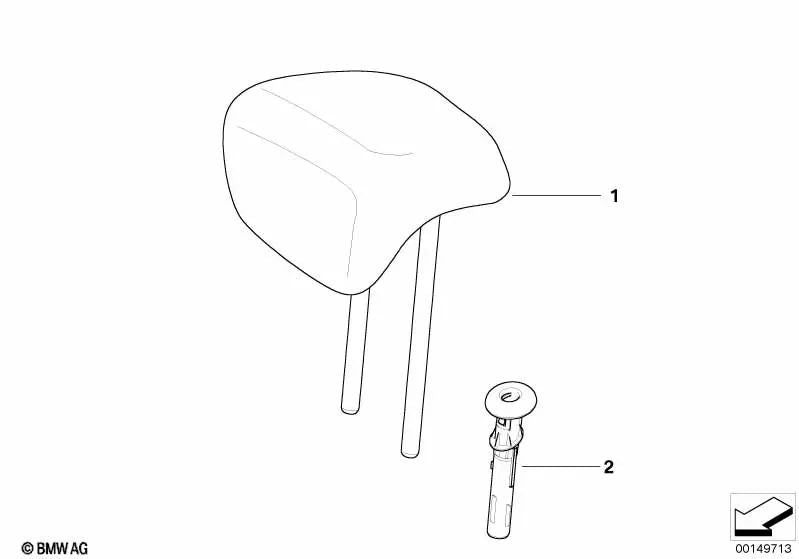 Leather Headrest for BMW E92, E92N (OEM 52207246471). Original BMW