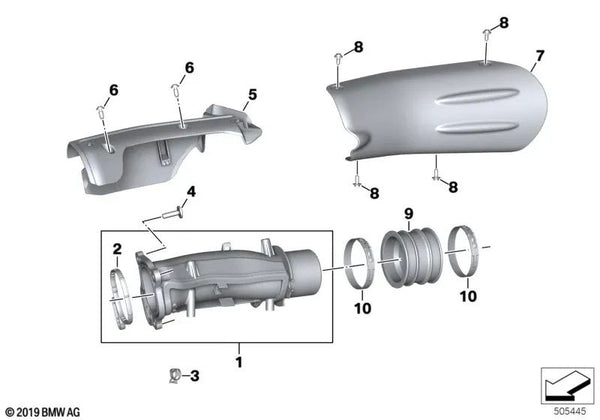 Abrazadera de banda elástica para BMW F15, K34, K35 (OEM 17128619117). Original BMW