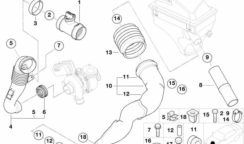 Dichtring für BMW E82, E87, E88, E46, E90, E91, E92, E93, E39, E60, E61, E38, E65, E83, Z4 E89 (OEM 13712247398). Original BMW