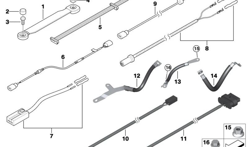 Cable Adaptador Sensor de Temperatura Exterior para BMW E81, E87, E88 (OEM 61129151981). Original BMW