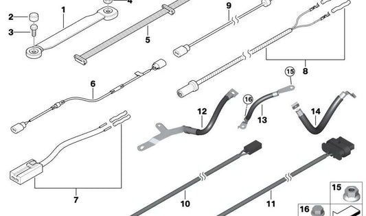 Cable Adaptador Sensor de Temperatura Exterior para BMW E81, E87, E88 (OEM 61129151981). Original BMW