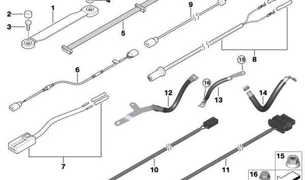 Cable adaptador columna de dirección eléctrica para BMW X1 E84 (OEM 61129258475). Original BMW