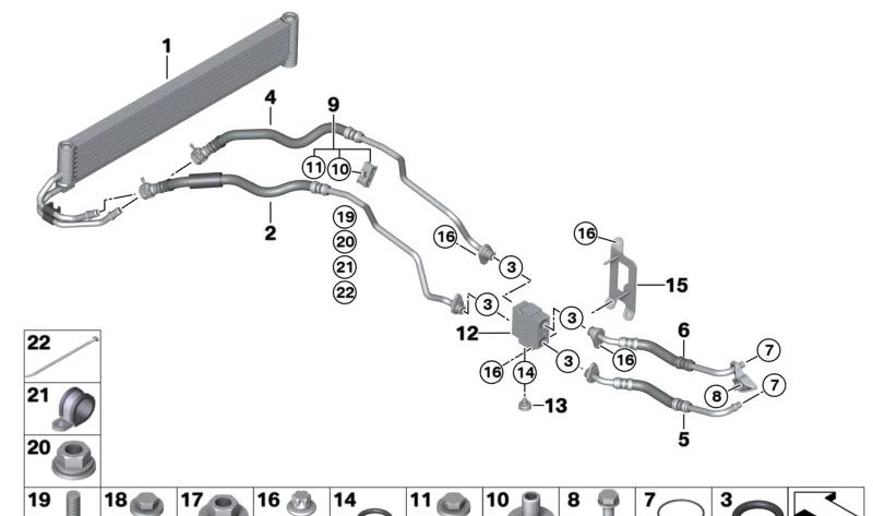 Grabación para BMW F87, F80, F82 (OEM 17227850363). Original BMW