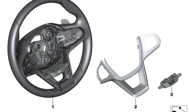 Roda de direção de couro OEM 32309501746 para BMW G20, G21, G22, G23. BMW original.