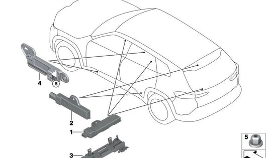 Comfort Access-Antennenunterstützung für BMW 2er F46, F46N, 7er G70, i I20, X3 F97, G01, G08, X4 F98, G02, X5 F15, F95, G05, X6 F16, F96, G06, MINI F55, F56 (OEM 65209265295). Original BMW