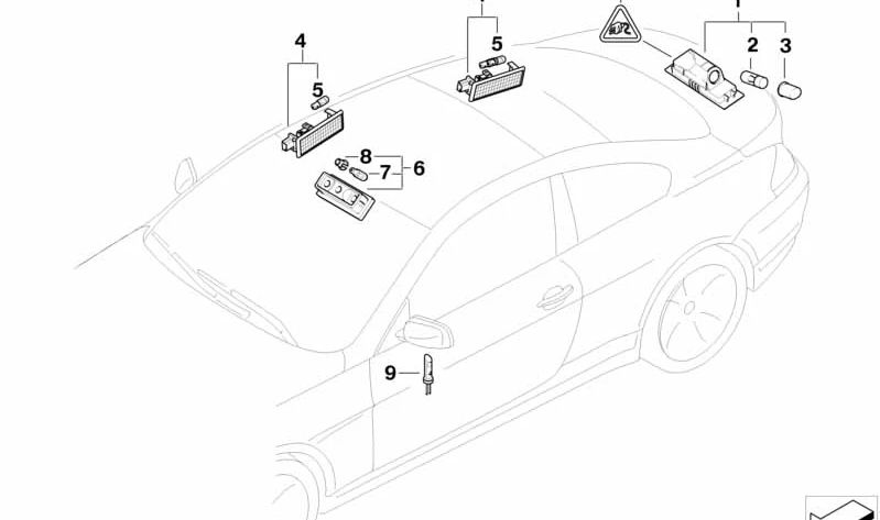 Black Evellecedora a quitté OM 51167906349 pour BMW E60, E61, E63, E64. BMW d'origine.