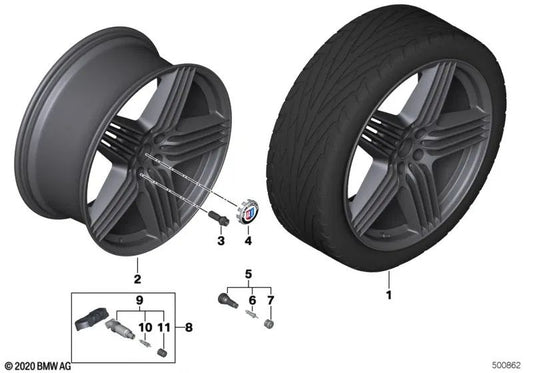 Llanta de aleación para BMW X7 G07, G07N (OEM 36107998157). Original BMW