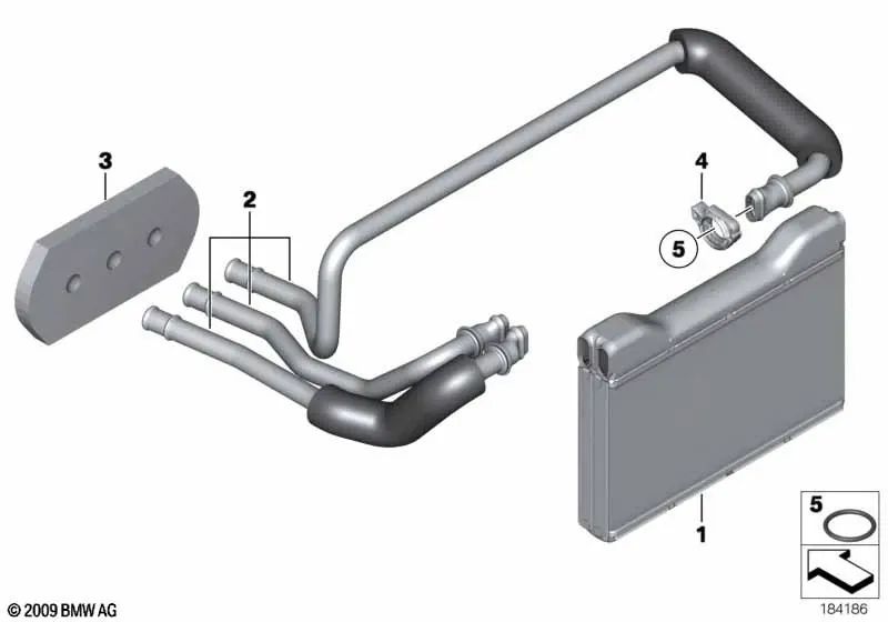 Intercambiador de calor para BMW Serie 5 F07, F10, F11, F18 Serie 6 F06, F12, F13 Serie 7 F01, F02, F04 (OEM 64119163330). Original BMW