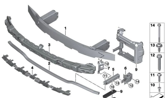 RIGHT ADAPTER OEM 51117422236 for BMW G42, G20, G21, G22, G23. Original BMW.