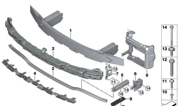 Soporte del parachoques delantero para BMW Serie 3 G20, G21 (OEM 51117422219). Original BMW