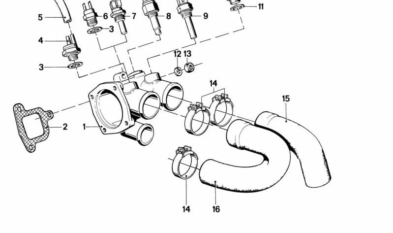 Manguera para BMW Serie 7 E23 (OEM 11531265271). Original BMW