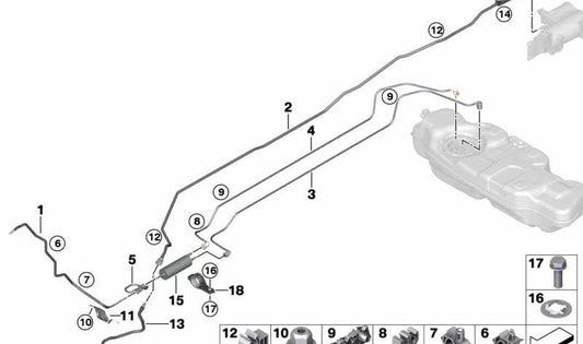 Duto de ar do lavador dianteiro OEM 16117323846 para BMW F45, F46, F48, F55, F56, F57, F54. BMW original