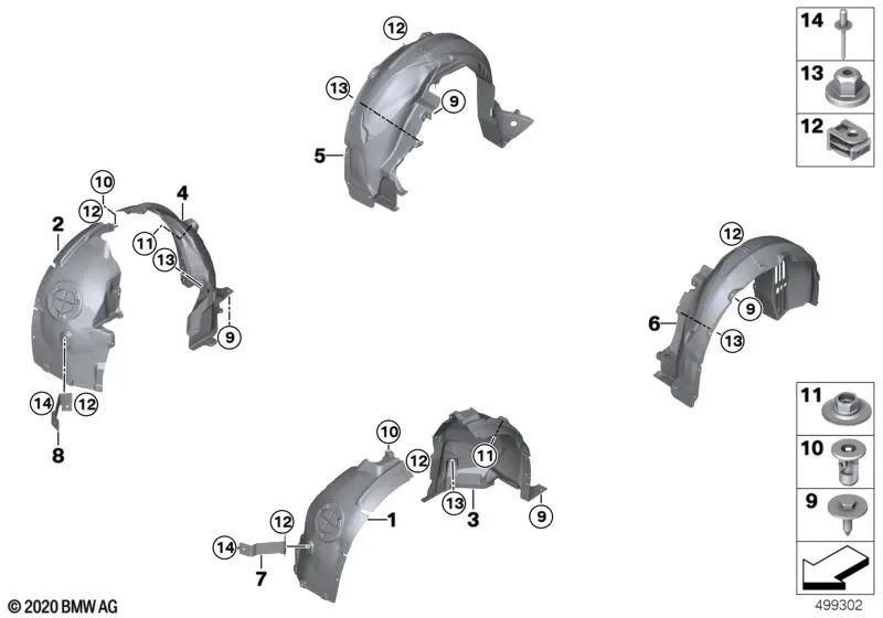 Nut for BMW I01, I01N (OEM 07147299189). Original BMW.