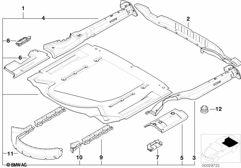 Refuerzo del suelo del maletero lateral para BMW E39 (OEM 41112695493). Original BMW.