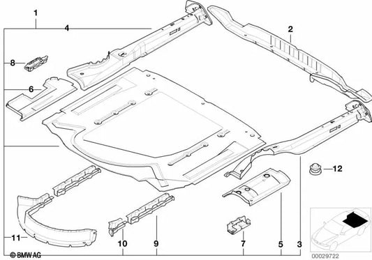 Refuerzo del suelo del maletero lateral para BMW E39 (OEM 41112695493). Original BMW.