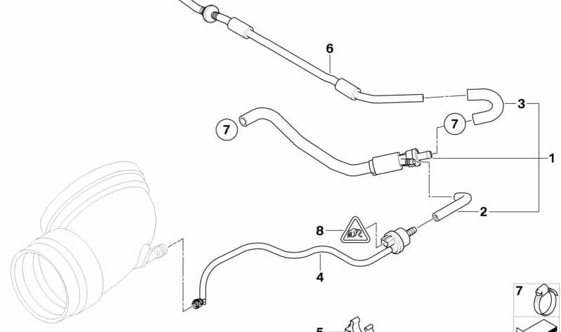 Jet pump with pipes for BMW E85, E86 (OEM 11617836602). Original BMW