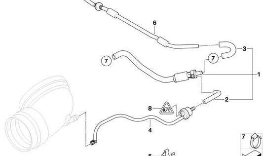 Válvula de cierre de aire OEM 11617840499 para BMW E85, E86. Original BMW.