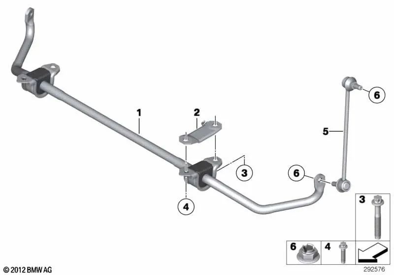 Tornillo autorroscante para BMW F10, F06, F12, F13, F06N, F12N, F13N (OEM 31307842583). Original BMW