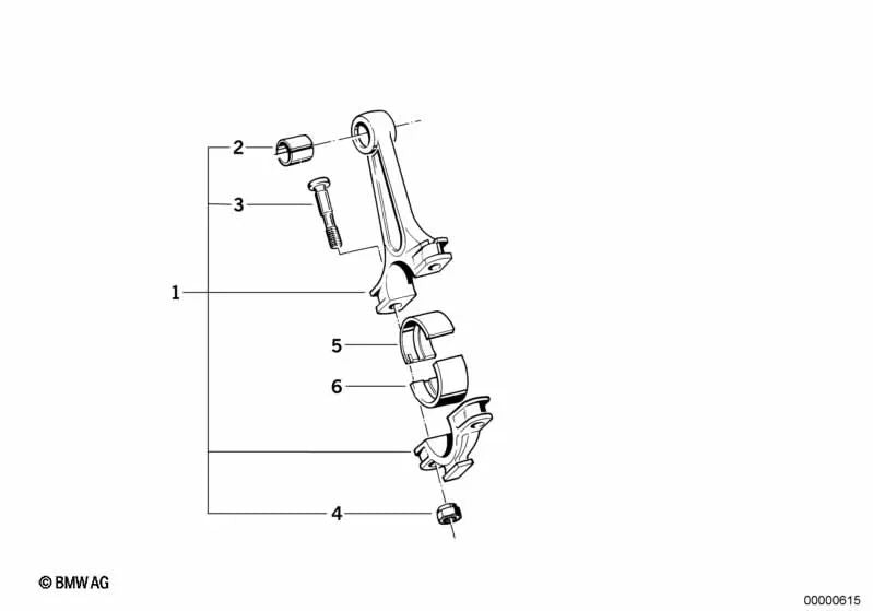 Tuerca hexagonal para BMW E21, E30, E12, E28, E34, E24, E23, E32 (OEM 11240518321). Original BMW.