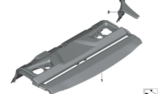 Cubierta de salida del cinturón Alcantara izquierda para BMW F93, G16 (OEM 51468079363). Original BMW