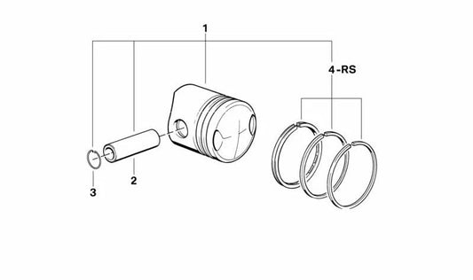 OEM 11251335661 Piston for BMW (Fits Models: E28, E30, E34, E21, E12, E9, E24). Original BMW.