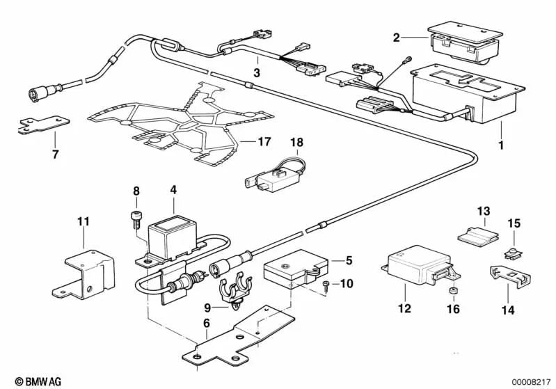 Unidad de control del airbag para BMW Serie 5 E34, Serie 7 E32 (OEM 65778353599). Original BMW