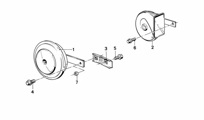 Bocina FIAMM 510HZ para BMW Serie 3 E30 (OEM 61331386254). Original BMW