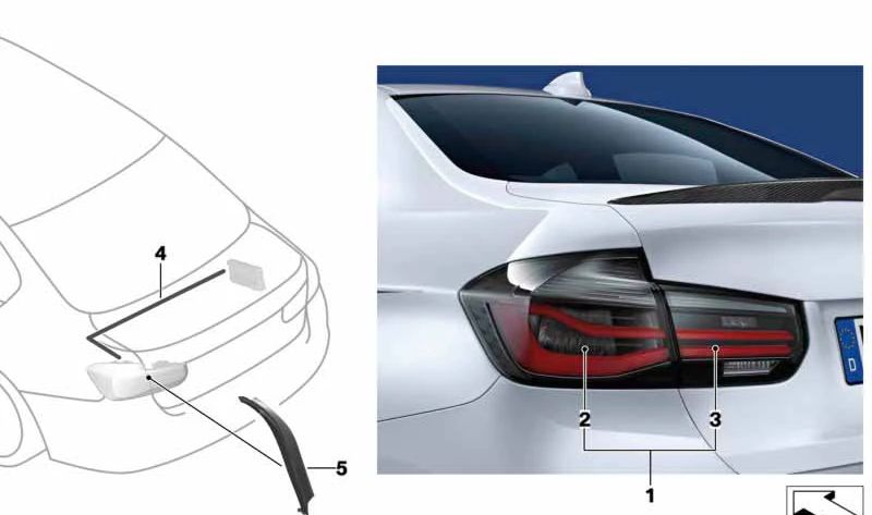 Left Water Channel Trim for BMW 3 Series F30, F35, F80 (OEM 51497453333). Original BMW