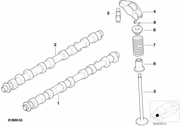 Kit de reparación de sello de vástago de válvula para BMW Serie 1 E87, Serie 3 E46, E90, E91, Serie 5 E39, E60, E61, Serie 7 E38, E65, X3 E83 (OEM 11349070982). Original BMW.