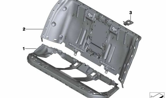 Soporte de Respaldo Derecho para BMW Serie 5 F10, F18, F18N (OEM 52207205100). Original BMW