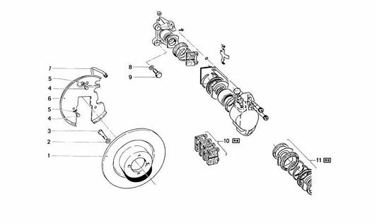 Juego de juntas para pinza de freno OEM 34111103269 para BMW E23, E24, E28, E30, E31, E32, E34, E36, Z1. Original BMW.